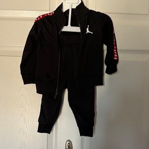 Jordan Kids Black Tracksuit with Red Accents